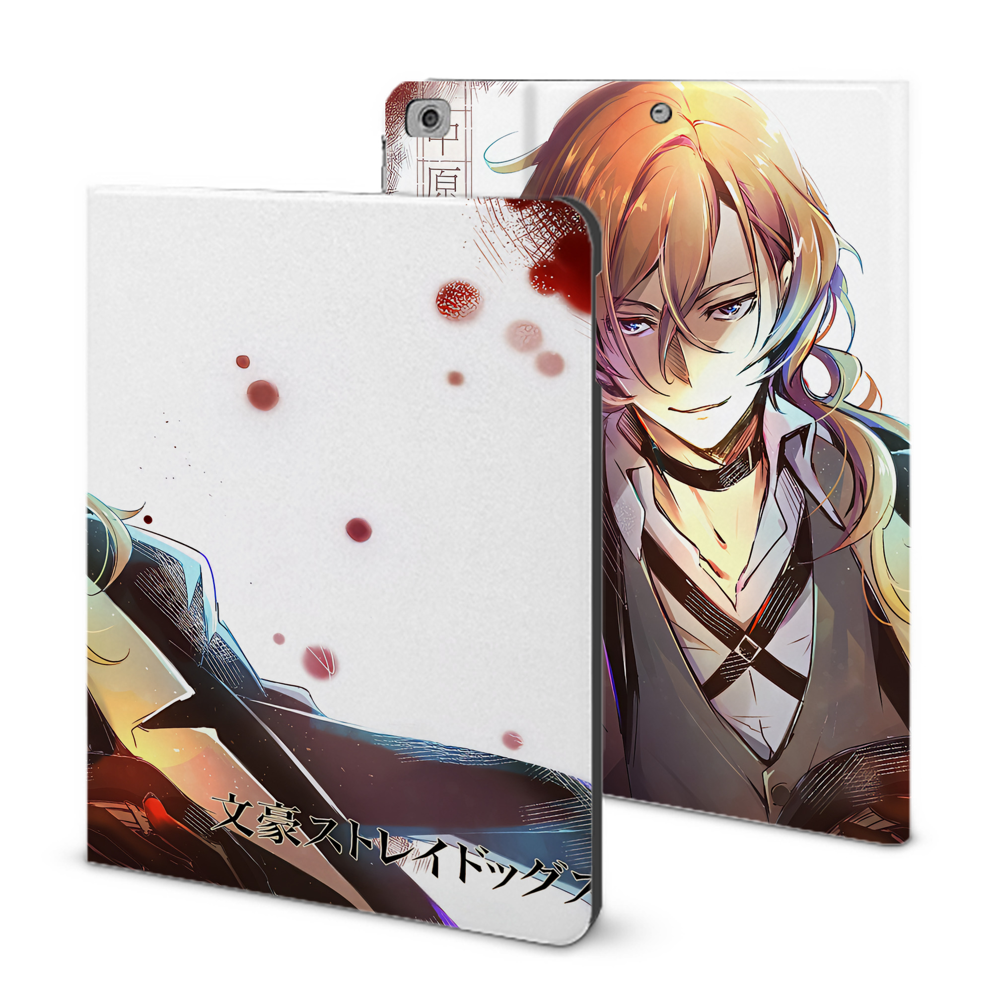 （画像用） 文豪ストレイドッグス Bungo Stray Dogs IPad ケース ブック型 PUレザー TPU 耐衝撃 軽量 薄型 ペン収納なし 全面保護 IPad 各モデル対応